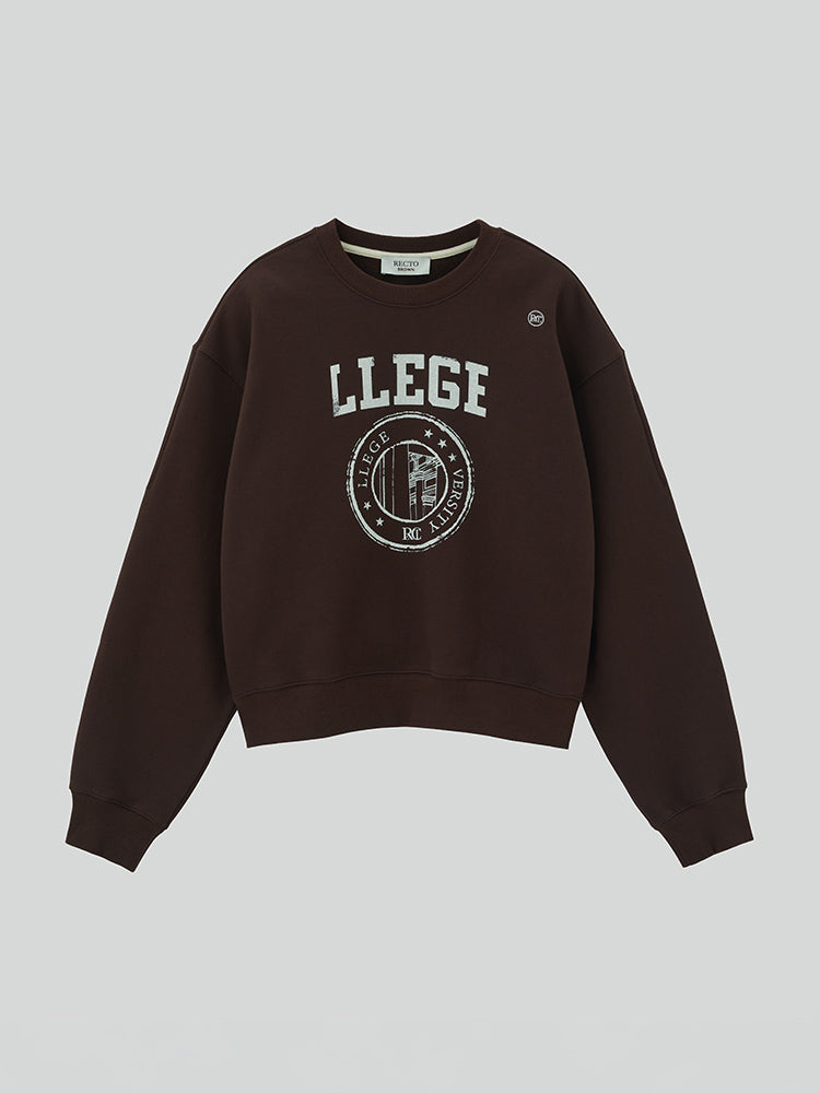 RECTO X BROWN LLEGE LOGO SWEATSHIRT (BROWN)