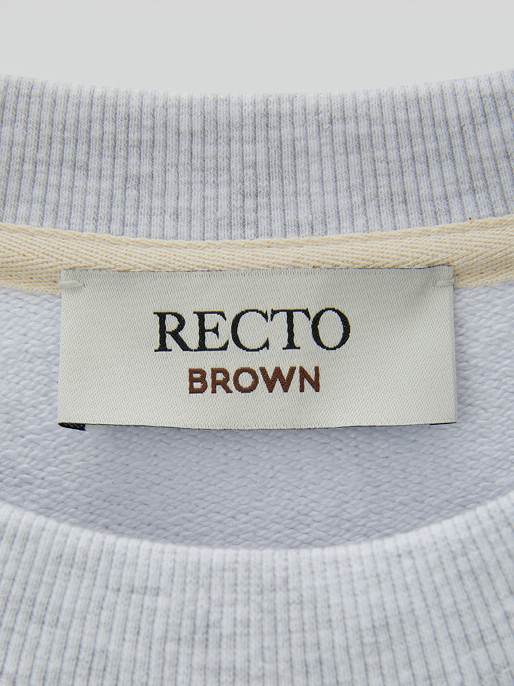RECTO X BROWN LLEGE 로고 스웻셔츠 (멜란지 그레이)