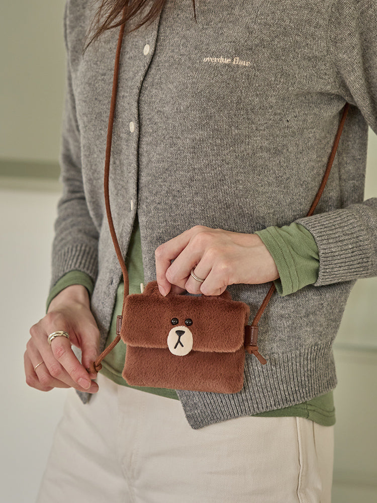 라인프렌즈 허그브라운 시즌4 파우치 크로스백 2WAY