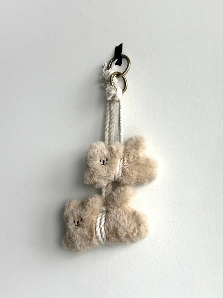 AB FAB LUCKY PUPPY CHARM KEYRING (BEIGE)
