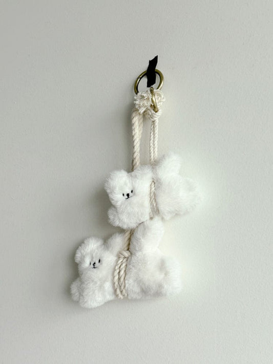 AB FAB KEYRING_ 에이비 페브 액막이 강아지 참 키링 (백설기)