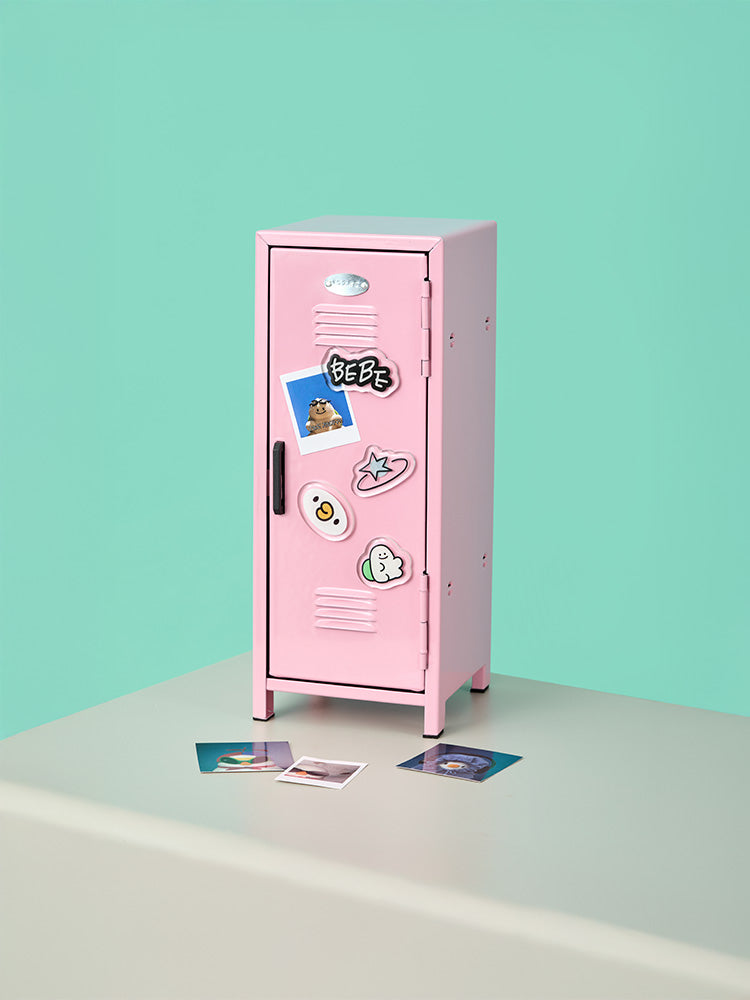 BEBE THE ORI LIVING_OFFICE_ 핑크 베베더오리 스쿨 캐비닛 & 스티커 세트