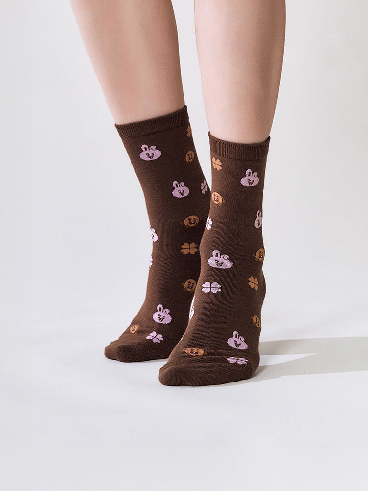 BT21 APPAREL_ 단품 BT21 베이직 자카드 양말 럭키 기프트 세트 (2PCS)