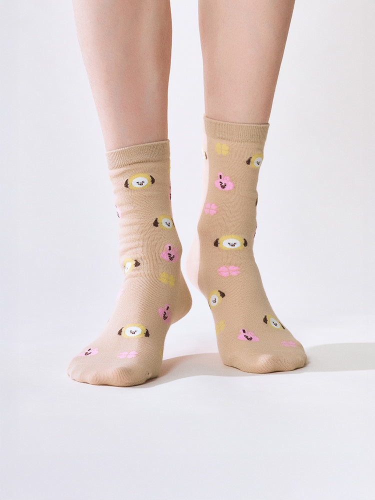 BT21 APPAREL_ 단품 BT21 베이직 자카드 양말 럭키 기프트 세트 (2PCS)