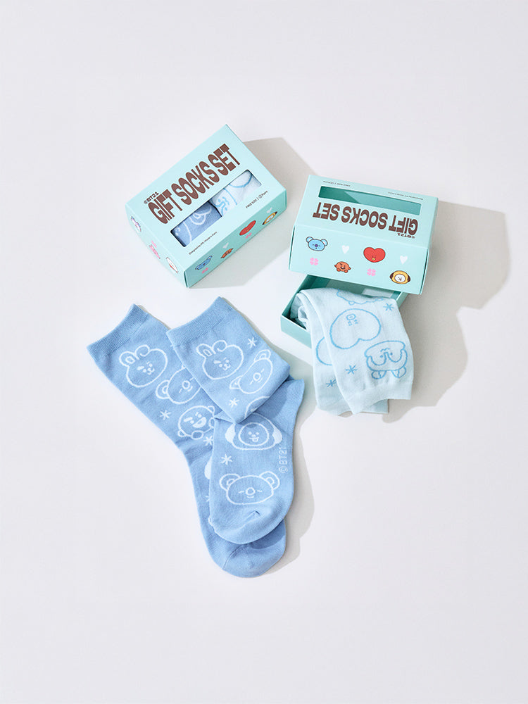 BT21 APPAREL_ 단품 BT21 베이직 자카드 양말 캔디 기프트 세트 (2PCS)