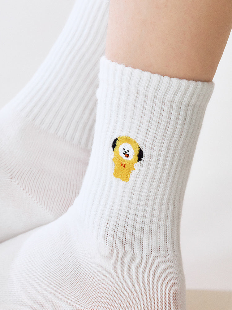 BT21 APPAREL_ 단품 BT21 CHIMMY 베이직 립 자수 양말