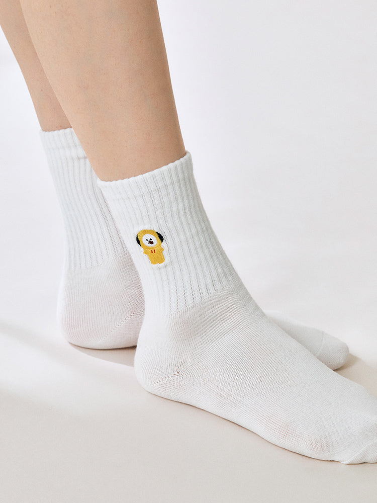 BT21 APPAREL_ 단품 BT21 CHIMMY 베이직 립 자수 양말