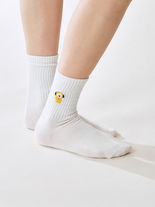 BT21 APPAREL_ 단품 BT21 CHIMMY 베이직 립 자수 양말