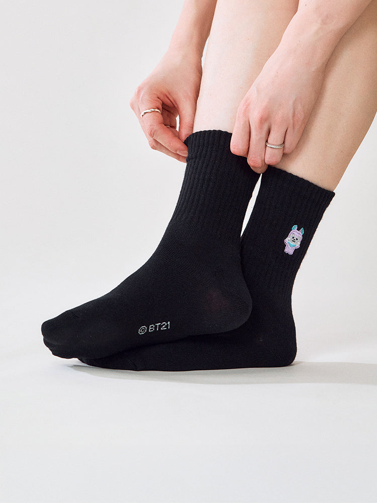 BT21 APPAREL_ 단품 BT21 MANG 베이직 립 자수 양말