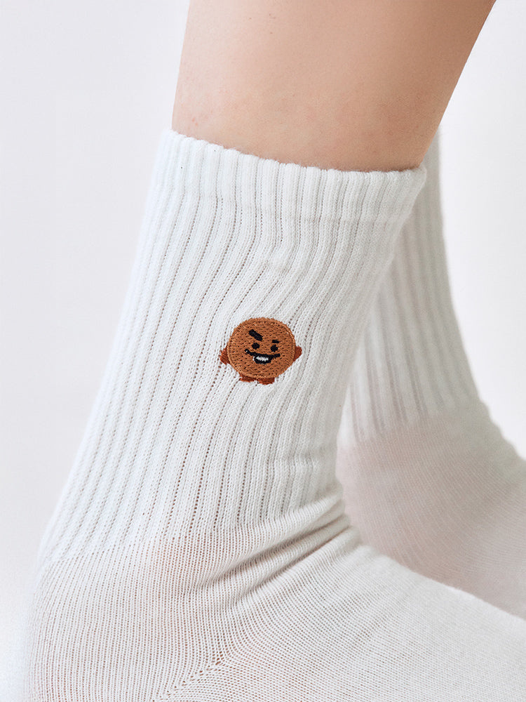 BT21 APPAREL_ 단품 BT21 SHOOKY 베이직 립 자수 양말