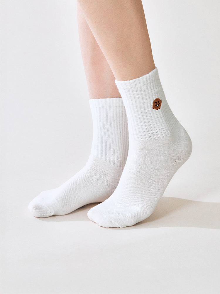 BT21 APPAREL_ 단품 BT21 SHOOKY 베이직 립 자수 양말