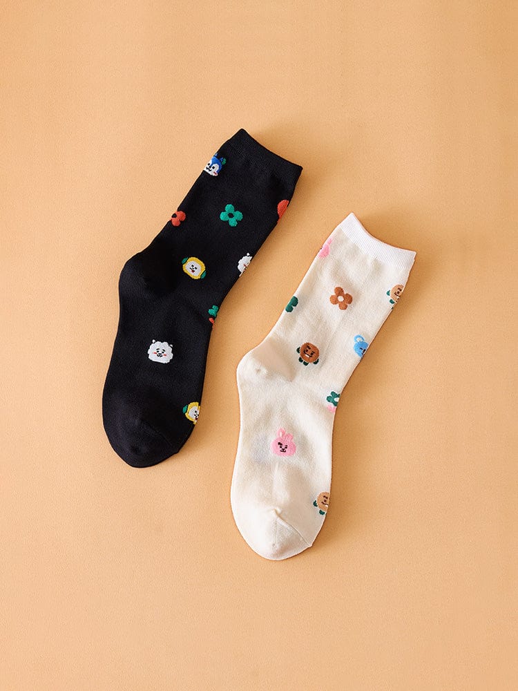 BT21 APPAREL 단품 BT21 베이직 쟈카드 양말 기프트 세트 (2PCS)