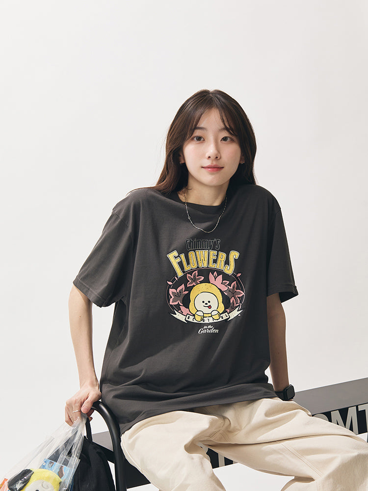 BT21 APPAREL_ BT21 CHIMMY 빈티지 반소매 티셔츠