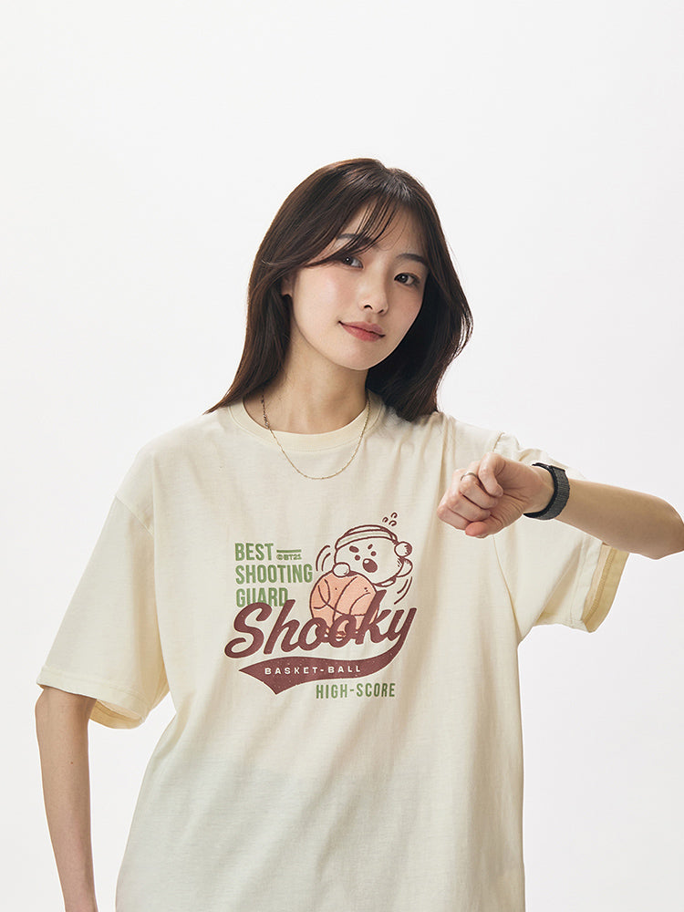 BT21 APPAREL_ BT21 SHOOKY 빈티지 반소매 티셔츠