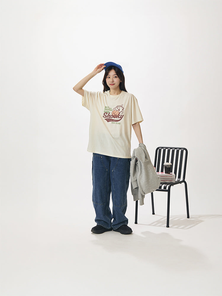 BT21 APPAREL_ BT21 SHOOKY 빈티지 반소매 티셔츠