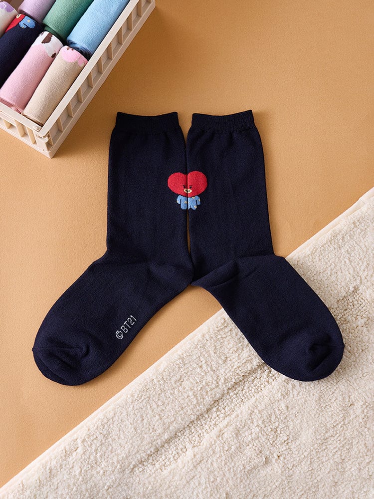 BT21 APPAREL 단품 BT21 TATA 베이직 데일리 쟈카드 양말