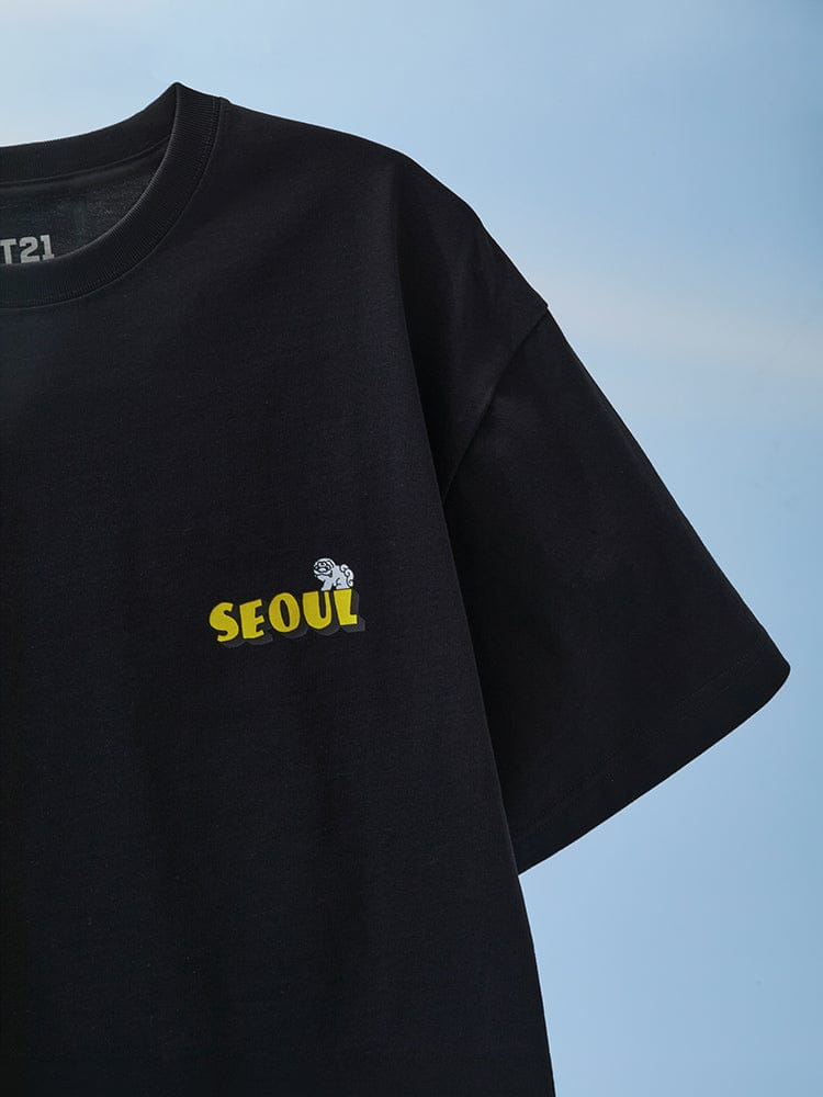 BT21 APPAREL_ BT21 WORLD VOYAGE 반소매 티셔츠 블랙