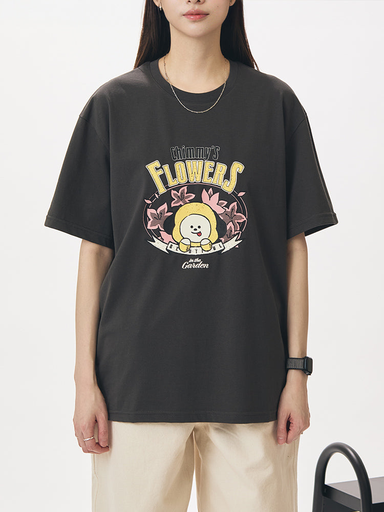 BT21 APPAREL_ M BT21 CHIMMY 빈티지 반소매 티셔츠