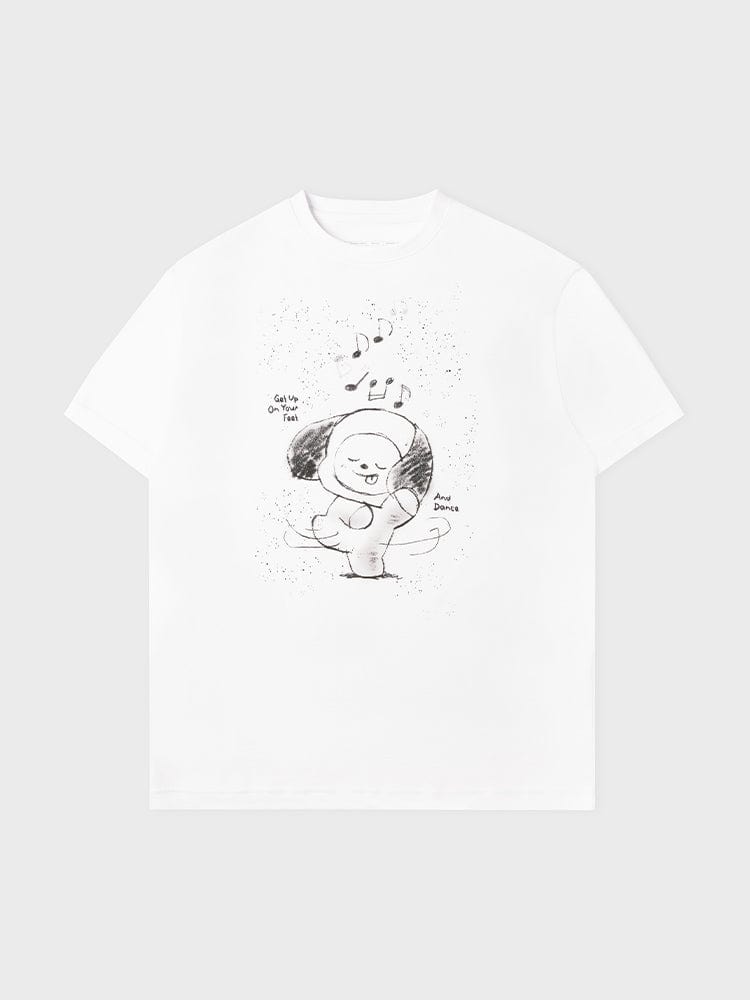 BT21 APPAREL BT21 CHIMMY BASIC 스트릿 반소매 티셔츠 화이트