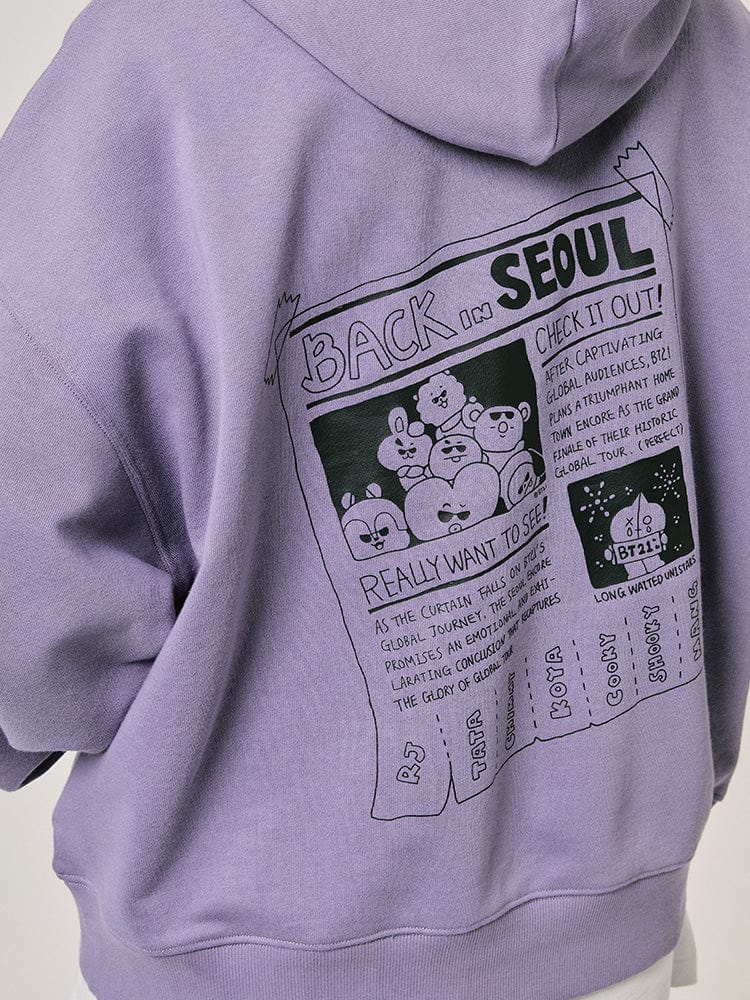 BT21 APPAREL BT21 CITY EDITION 후디 2024 F/W (서울 퍼플)