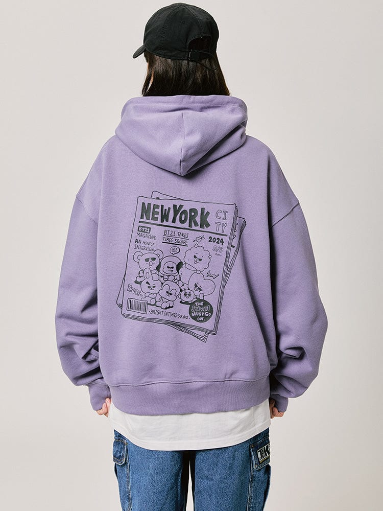 BT21 APPAREL BT21 CITY EDITION 후디 2024 F/W (NY 퍼플)