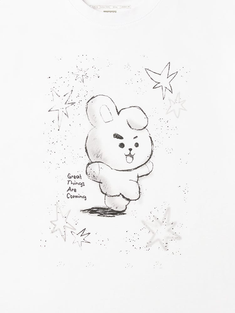 BT21 APPAREL BT21 COOKY BASIC 스트릿 반소매 티셔츠 화이트