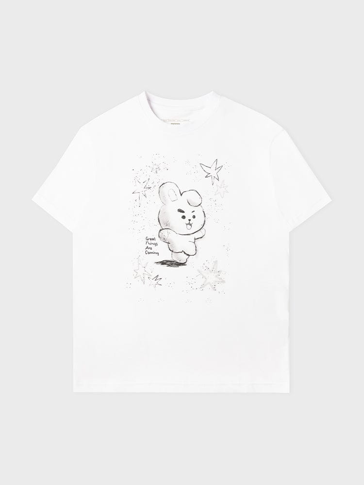 BT21 APPAREL BT21 COOKY BASIC 스트릿 반소매 티셔츠 화이트