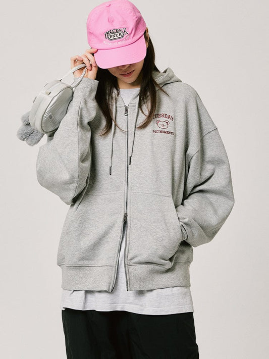 BT21 APPAREL BT21 KOYA BASIC 후디집업 2024 F/W (멜란지 오트밀)