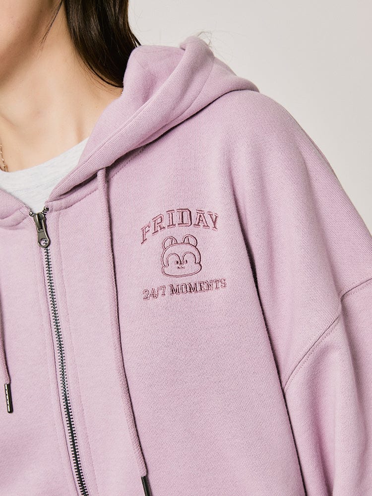 BT21 APPAREL BT21 MANG BASIC 후디집업 2024 F/W (퍼플)