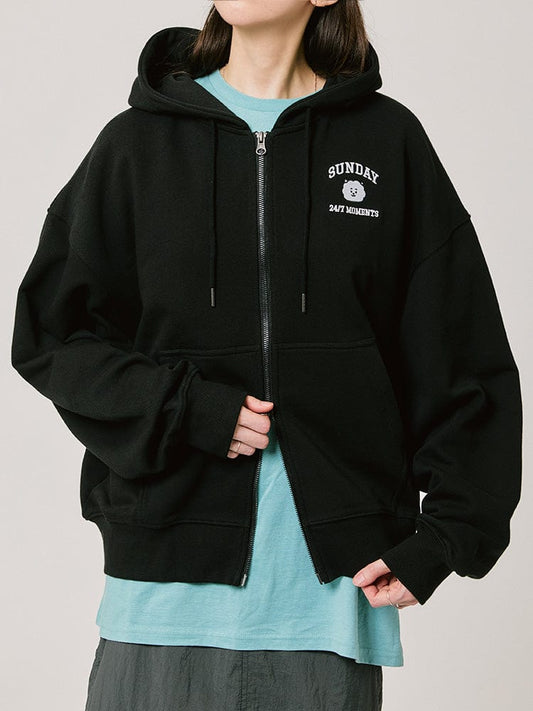 BT21 APPAREL BT21 RJ BASIC 후디집업 2024 F/W (블랙)