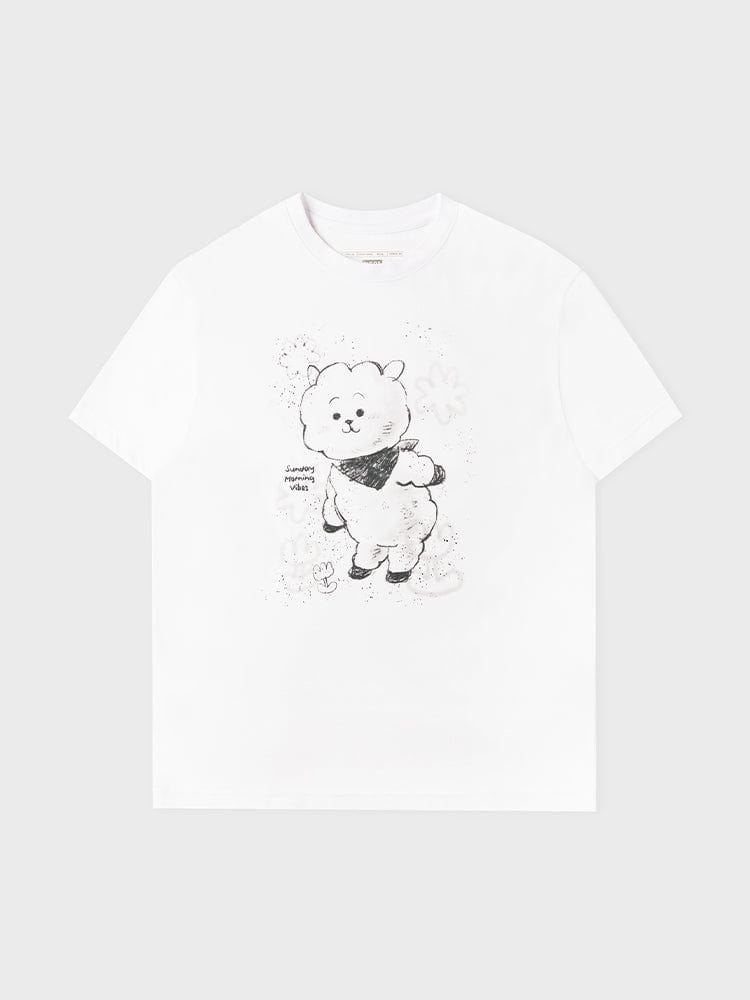 BT21 RJ BASIC 스트릿 반소매 티셔츠 화이트 – LINE FRIENDS SQUARE