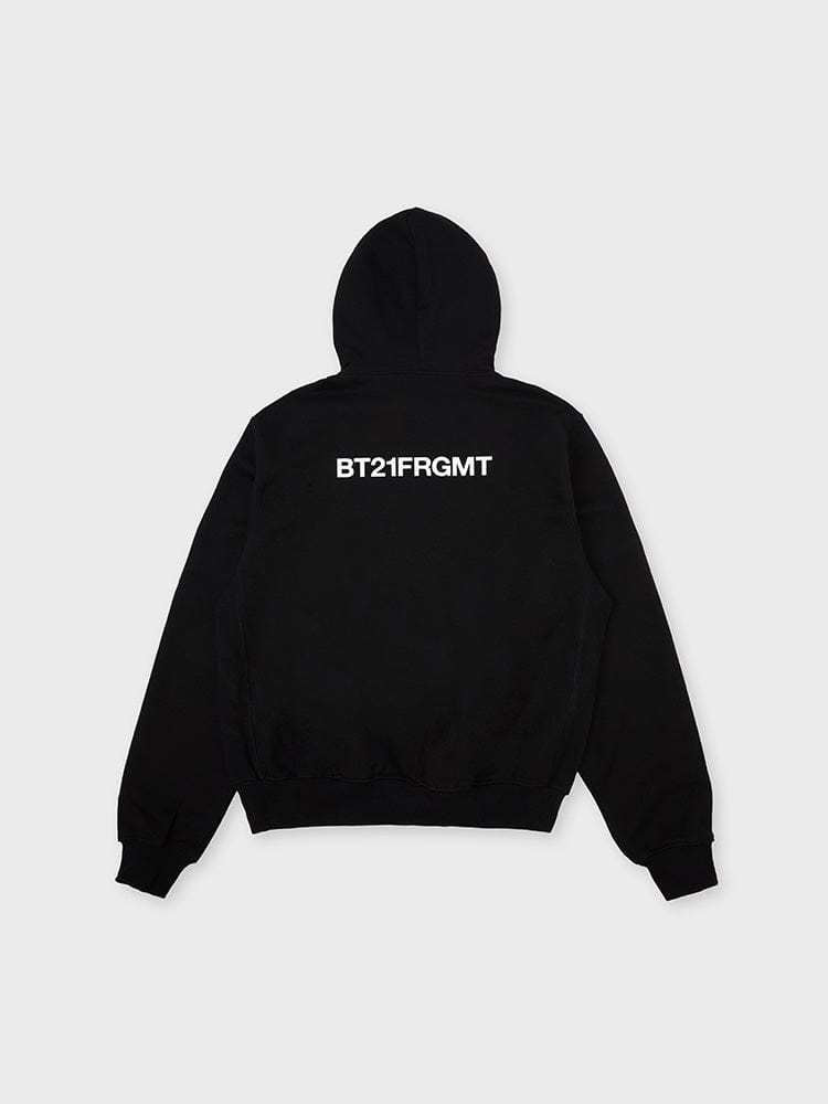 BT21 APPAREL BT21 X FRAGMENT CHIMMY 그래픽 블랙 후드티셔츠