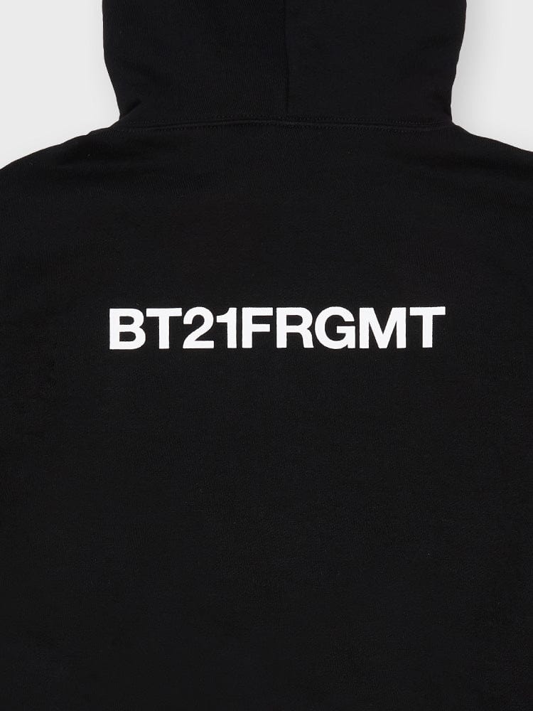 BT21 APPAREL BT21 X FRAGMENT CHIMMY 그래픽 블랙 후드티셔츠