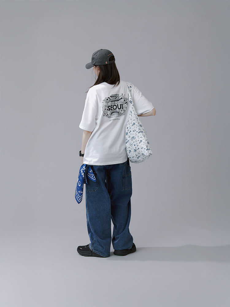 BT21 APPAREL_LIVING_ BT21 서울 에디션 손수건 (블루, 아이보리)