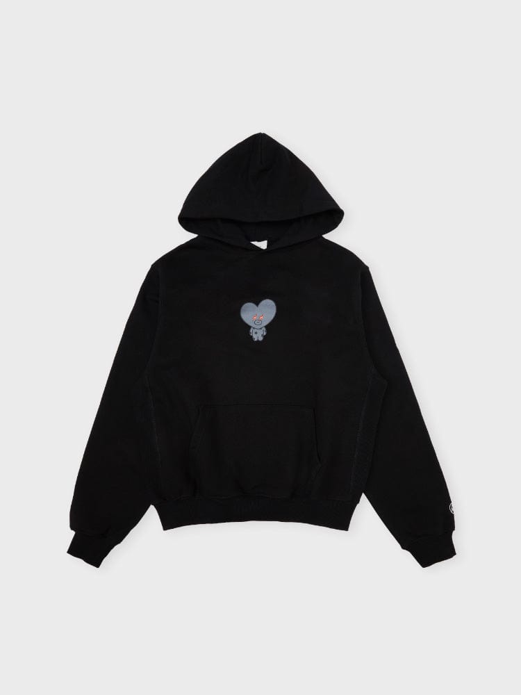 BT21 X FRAGMENT GRAPHIC HOODED SWEATSHIRT BLACK (TATA) – LINE 