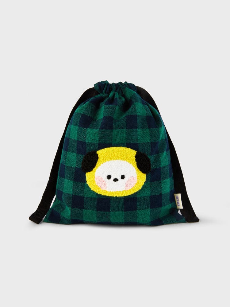 BT21 BAG 단품 BT21 CHIMMY 미니니 베이직 체크 스트링 파우치