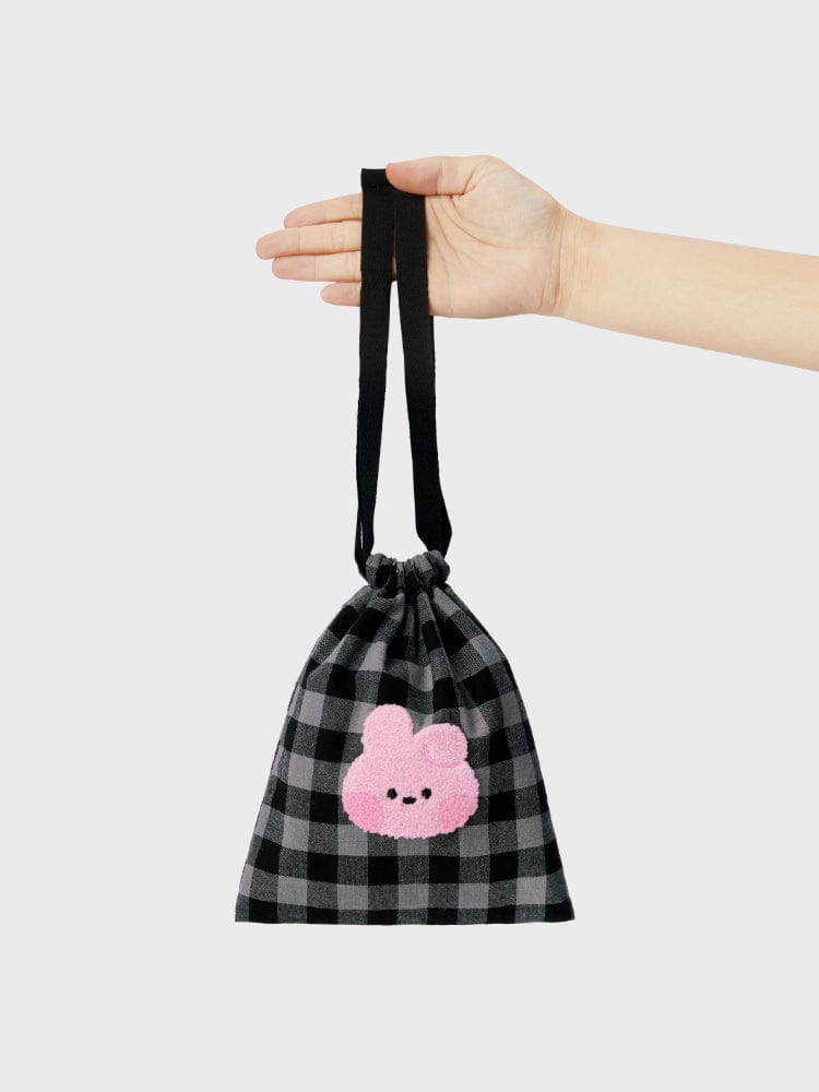 BT21 BAG 단품 BT21 COOKY 미니니 베이직 체크 스트링 파우치