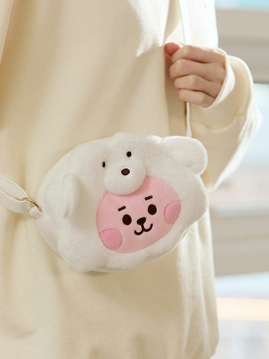 BT21 BAG 단품 BT21 COOKY BABY 플러피 얼굴 인형 크로스백