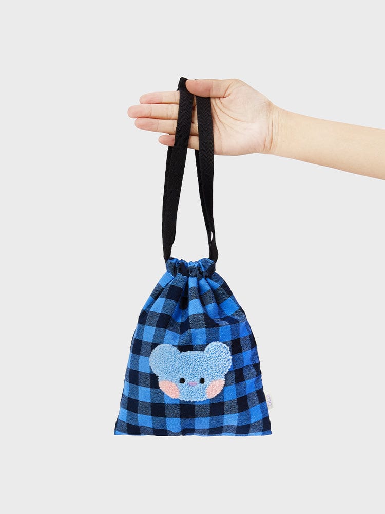 BT21 BAG 단품 BT21 KOYA 미니니 베이직 체크 스트링 파우치