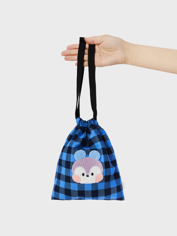 BT21 BAG 단품 BT21 MANG 미니니 베이직 체크 스트링 파우치