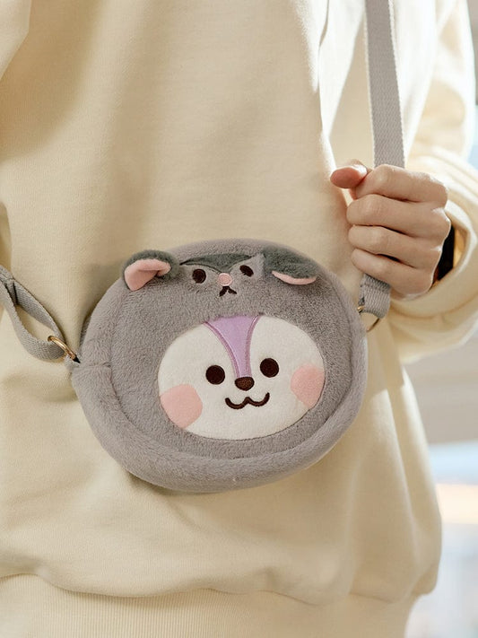 BT21 BAG 단품 BT21 MANG BABY 플러피 얼굴 인형 크로스백