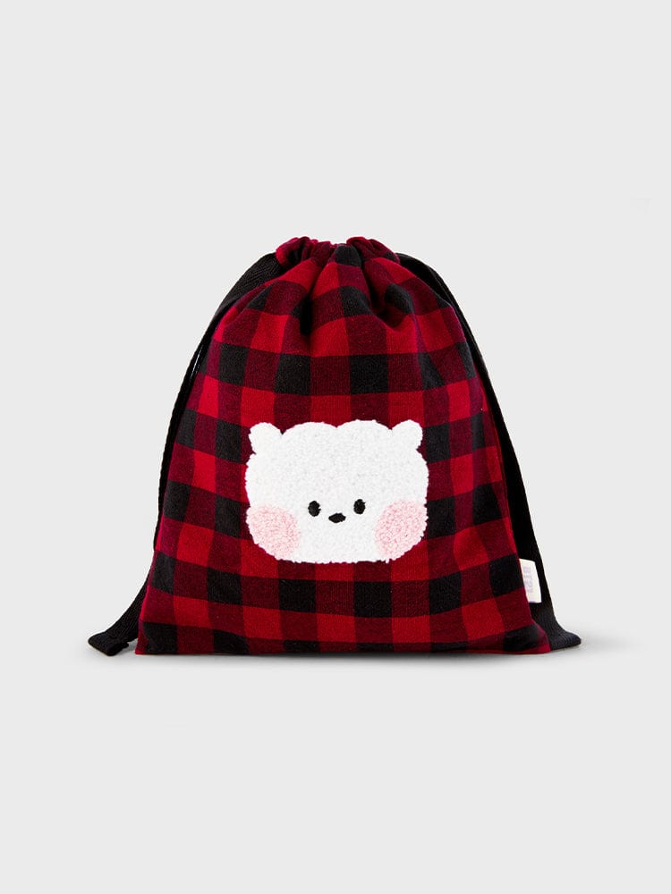 BT21 BAG 단품 BT21 RJ 미니니 베이직 체크 스트링 파우치