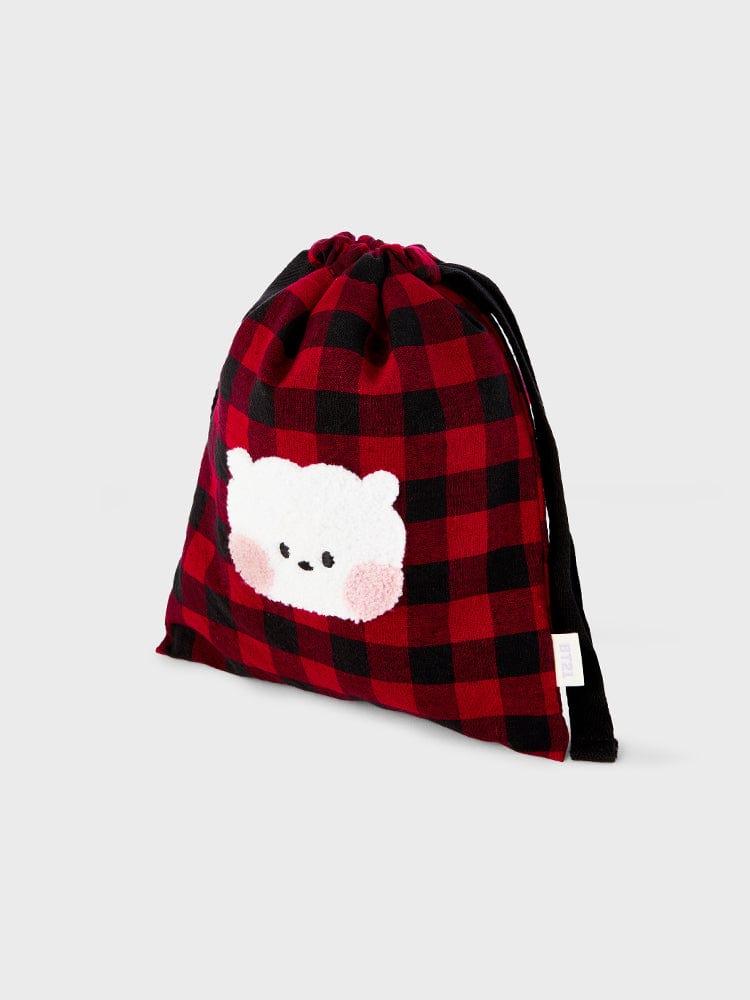 BT21 BAG 단품 BT21 RJ 미니니 베이직 체크 스트링 파우치