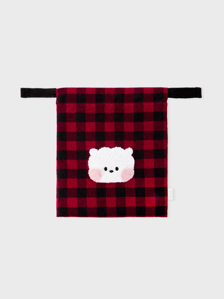 BT21 BAG 단품 BT21 RJ 미니니 베이직 체크 스트링 파우치