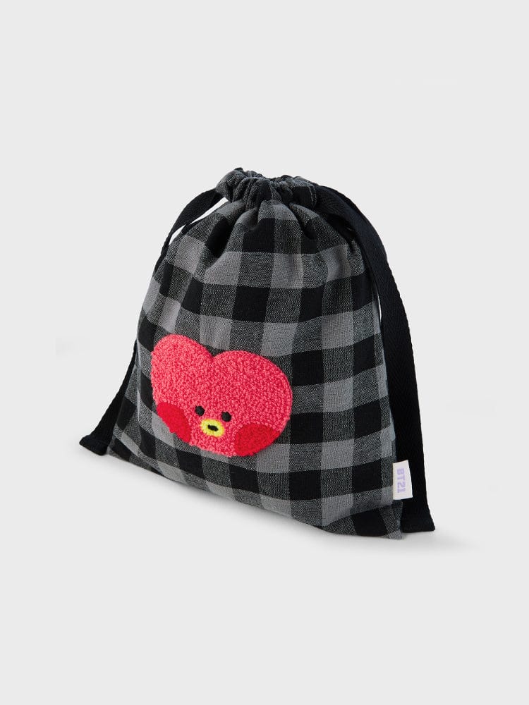 BT21 BAG 단품 BT21 TATA 미니니 베이직 체크 스트링 파우치