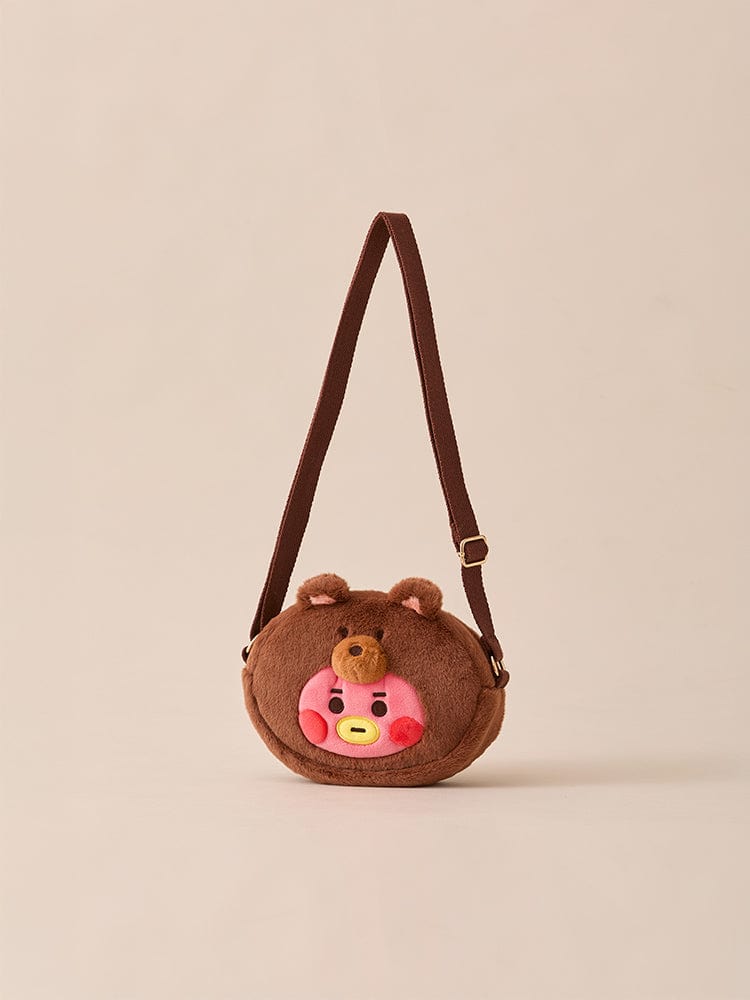 BT21 BAG 단품 BT21 TATA BABY 플러피 얼굴 인형 크로스백