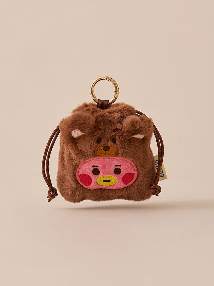 BT21 BAG 단품 BT21 TATA BABY 플러피 스트링 미니 백참 파우치