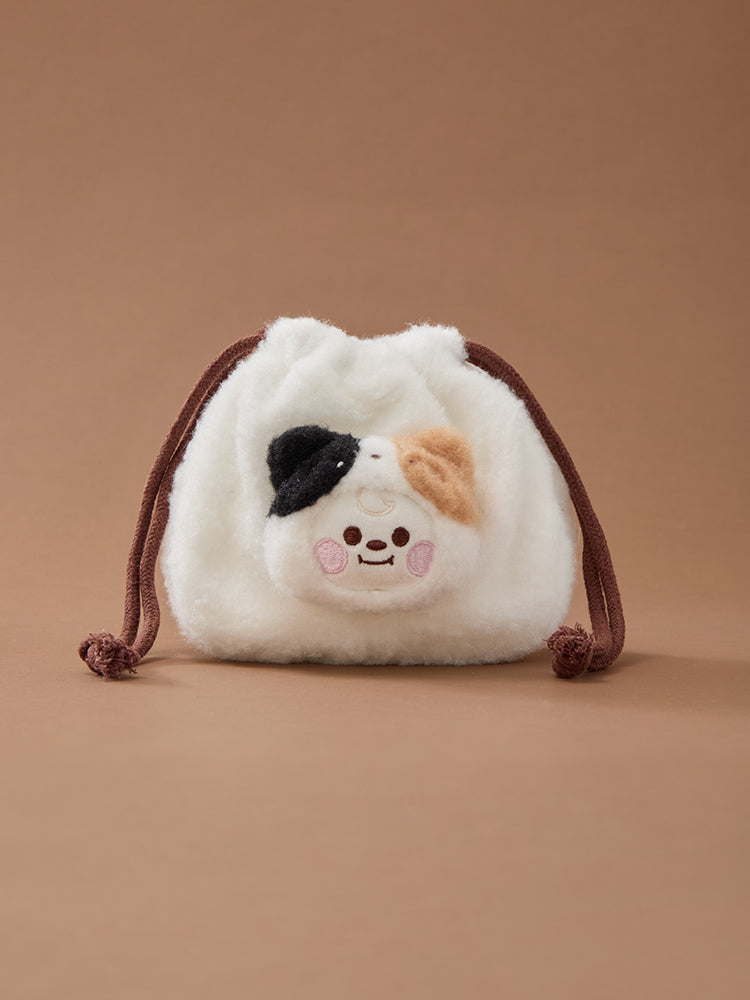 BT21 BEAUTY/ACC_ 치미 BT21 BABY 모어 플러피 얼굴 인형 스트링 파우치