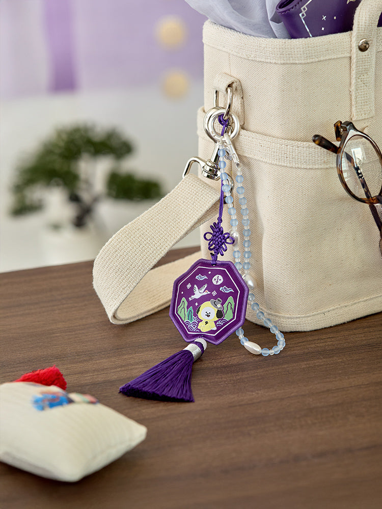 BT21 KEYRING_ 단품 BT21 CHIMMY 프리미엄 K 에디션 자수 테슬 키링