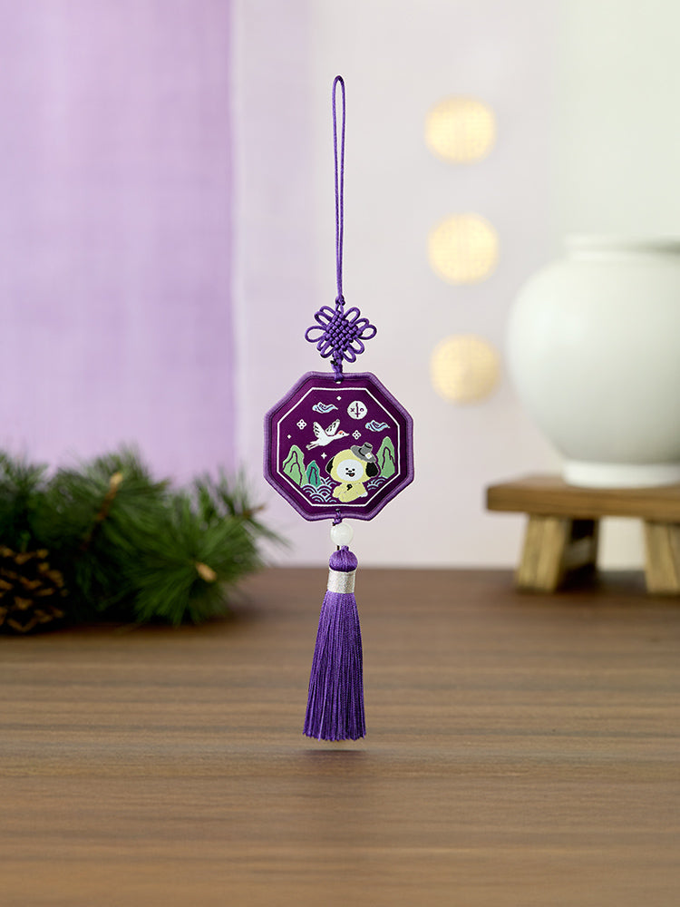 BT21 KEYRING_ 단품 BT21 CHIMMY 프리미엄 K 에디션 자수 테슬 키링